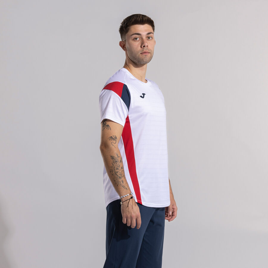 Joma Montreal Short Sleeve Shirt – White/Red
