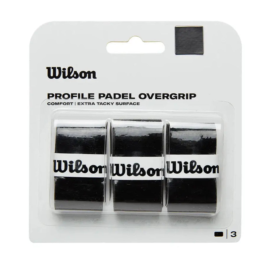 Wilson Profile Padel Overgrip – Black (3 Pack)