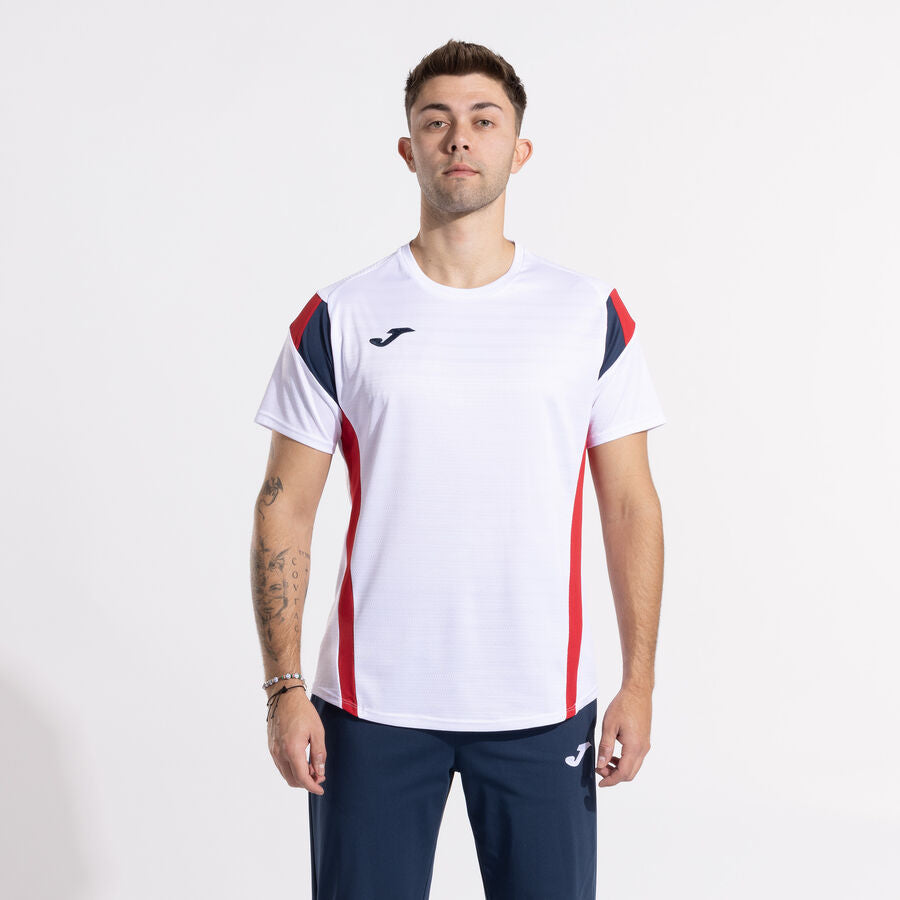 Joma Montreal Short Sleeve Shirt – White/Red